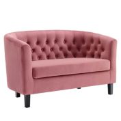 Modway Furniture Prospect Performance Velvet Loveseat, Dusty Rose