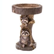 Plow & Hearth Resin Raccoon Birdbath