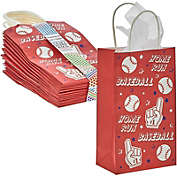 Blue Panda Baseball Party Favor Gift Bags with Handles (Red, 5.3 x 9 x 3.15 in, 24 Pack)