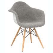LeisureMod Willow Fabric Eiffel Accent Chair - Grey
