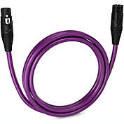 LyxPro 6 Feet XLR Microphone Cable Balanced Male to Female 3 Pin Mic Cord for Powered Speakers Audio Interface Professional Pro Audio Performance and Recording Devices - Purple