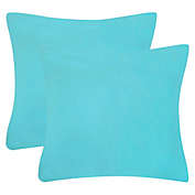 PiccoCasa Set of 2 Velvet Solid Decorative Square Throw Pillow Covers, 80/20 Viscose(Derived from Bamboo) Pillow Shams Cushion Case for Sofa Bedroom Car, 18"x18" Aqua