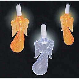 Sienna 20 Orange and Pure White LED Angel Novelty Christmas Lights - 9.5 ft White Wire