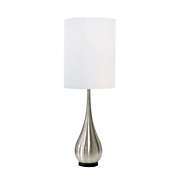 Kingston Living 40" Silver Teardrop Table Lamp with White Drum Shade