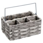 mDesign Woven Cutlery Storage Organizer Caddy Tote Bin Basket