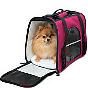Kitcheniva 7x8x11.5 Pet Carrier Soft Sided Comfort Bag Travel Tote Case Hot Pink