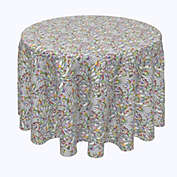 Fabric Textile Products, Inc. Round Tablecloth, 100% Polyester, 60" Round, Silver 3D Paisley
