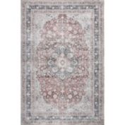 nuLOOM Paulina Machine Washable Traditional Floral Medallion Area Rug