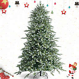Gymax 6/7/8 Ft Artificial Christmas Tree Unlit Hinged Xmas Tree w/ Metal Stand