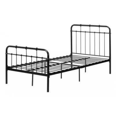 South Shore Tassio Metal Complete Platform Bed - Pure Black