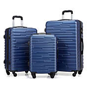Stock Preferred 3-Piece Trolley Case Set with TSA Lock in Royal Blue
