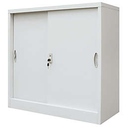vidaXL Office Cabinet with Sliding Doors Metal 35.4