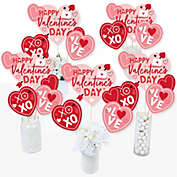 Big Dot of Happiness Happy Valentine&#39;s Day - Valentine Hearts Party Centerpiece Sticks - Table Toppers - Set of 15