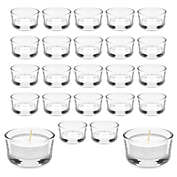 Juvale Glass Tealight Candle Holder (Set of 24) for Wedding Tea Light Centerpieces, Decorations