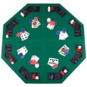 Kitcheniva 48" Green Octagon 8 Player Four Fold Folding Poker Table Top & Carrying Case