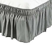 PiccoCasa Basic Lightweight Bed Skirt, Wrap Around Bedskirt Three Fabric Sides Elastic Dust Ruffle, Easy Fit - with 15 Inch Drop King Dark Dark Gray