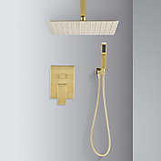 Infinity Merch Shower System Combo Set with Handheld and 16"Shower head in Gold