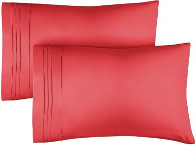 CGK Unlimited Soft Microfiber Pillowcase Set of 2 - King - Red