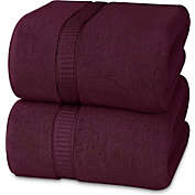 Utopia Towels 2-Pack Luxurious Jumbo Bath Towel Sheets (35 x 70 Inches )- 600 GSM, Burgundy