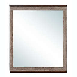 Passion Furniture 32 in. x 39.5 in. Classic Rectangle Framed Dresser Mirror - Gray/Brown