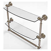 Allied Brass Waverly Place Collection 18 Inch Two Tiered Glass Shelf with Integrated Towel Bar