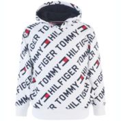 Tommy Hilfiger Big Boy&#39;s Jayden Fleece Logo Hoodie White Size S