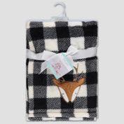 Baby Gear Fox Face Checkers Lovey Sharpa Baby Blanket for Boy Comforting Plush Microfibers Size 30x40