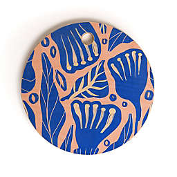 Deny Designs Viviana Gonzalez Abstract Floral Blue Cutting Board Round