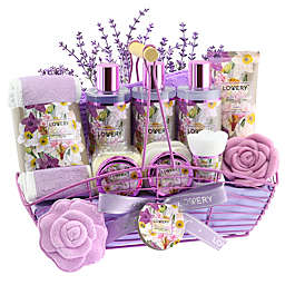 Vanilla Lavender Bath and Body Gift Basket, 13 Piece