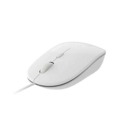 Klipxtreme - Mouse Wired 4 Button with Scroll Ambidextrous 1600dpi Ergonomic PC/Mac - White (KMO-201WH)