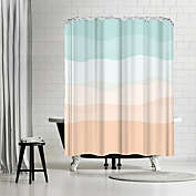 Americanflat 71" x 74" Shower Curtain, Mint Peach Abstract by Jetty Printables