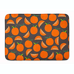 Caroline's Treasures Oranges on Gray Machine Washable Memory Foam Mat 27 x 19