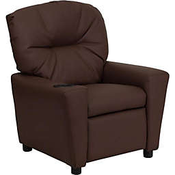 Flash Furniture Contemporary Brown Leathersoft Kids Recliner With Cup Holder - Brown LeatherSoft