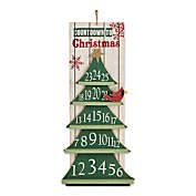 Contemporary Home Living 25" White and Green Christmas Tree Advent Calendar