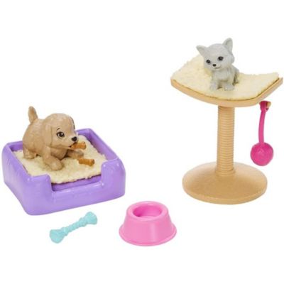 Barbie Doll Pet Theme Accessory Set - Storytelling Adventure Series Pair with Dollhouse