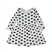 Wrapables Girls Casual Long Sleeved Cats Dress / 4T