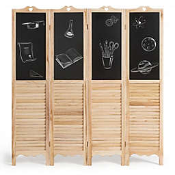Costway 4-Panel Folding Privacy Room Divider Screen with Chalkboard