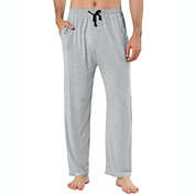 Lars Amadeus Men&#39;s Lounge Bottoms Drawstring Waist Sleepwear Solid Side Pockets Lightweight Knit Jersey Pajama Pants 32 Gray