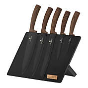 Berlinger Haus 6-Piece Knife Set w/ Magnetic Holder Ebony Rosewood Collection