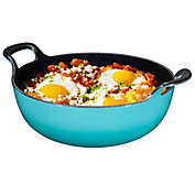 Bruntmor - Enameled Cast Iron Balti Dish With Wide Loop Handles, 3 Quart  Premium Cookware for Baking, Coated Skillet Oven-Safe, Casserole Dish, Dutch Oven Pot, Bakeware (Turquoise, Small)