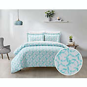 Chic Home Chrisley Duvet Cover Set Contemporary Watercolor Overlapping Rings Pattern Print Design Bedding - Pillow Shams Included - 3 Piece - Queen 90x90", Aqua
