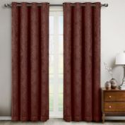 Egyptian Linens - Bella Blackout Weave Paisley Grommet Curtain Panels (Set of 2)