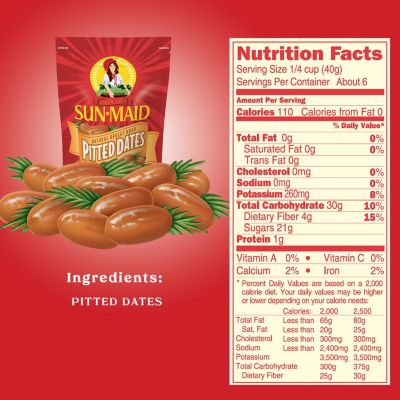 Sun-Maid Deglet Noor California Pitted Dates, 8oz