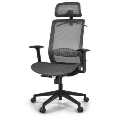 Costway Height Adjustable Ergonomic High Back Mesh Office Chair with Hange-Gray