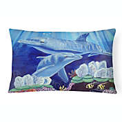Caroline&#39;s Treasures Dolphin under the sea Canvas Fabric Decorative Pillow 12 x 16