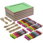 Juvale Cardboard Paper Picture Frame DIY Hanging Kit (50 Pack) 4x6 Inch, 10 Colors