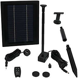 Sunnydaze Solar Pump Kit - Battery Pack - Remote Control - 65 GPH - 47