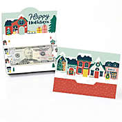 Big Dot of Happiness Christmas Village - Holiday Winter Houses Money and Gift Card Holders - Set of 8