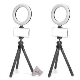 Vivitar 2pcs  6 Inches LED Ring Light Dimmable Lamp for Iphone Smartphone for Vlogging