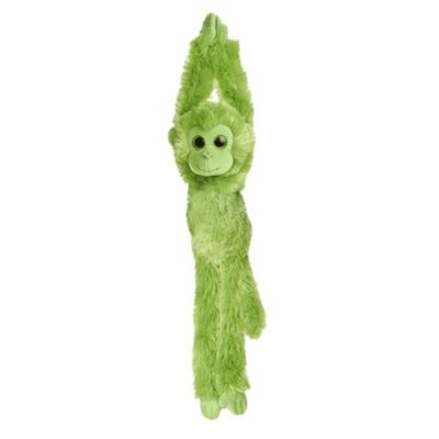 Aurora 24&quot; Colorful Hanging Chimp Plush Stuffed Animal Monkey, Green